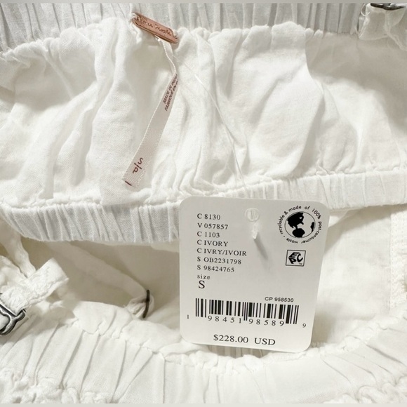 NWT Free People Midnight Cruiser One-piece White Strapless Eyelet Jumpsuit - Picture 5 of 11